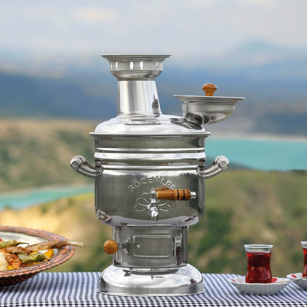 Harsal Tarım - KS11 (4 LT) KROM KÖMÜRLÜ SEMAVER (PORSELEN KULP)